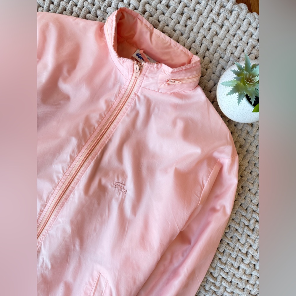 Lacoste | Vintage Club Blue Logo Tag 1970’s Nylon Windbreaker Light Pink | XL